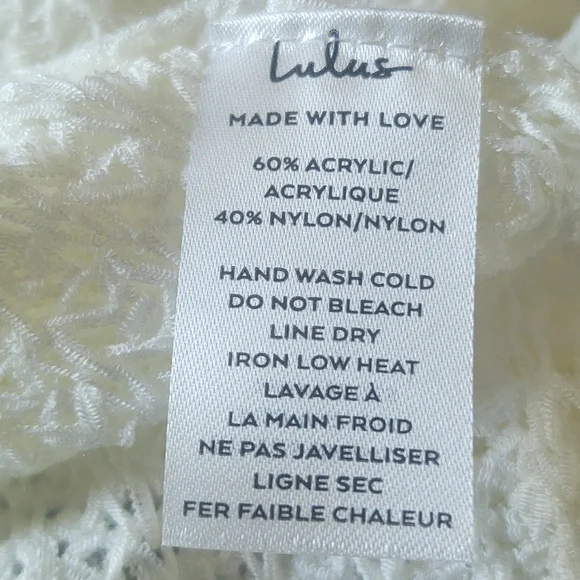 Lulu's White Born To Fly Knit Sweater Size XL - Picture 9 of 9